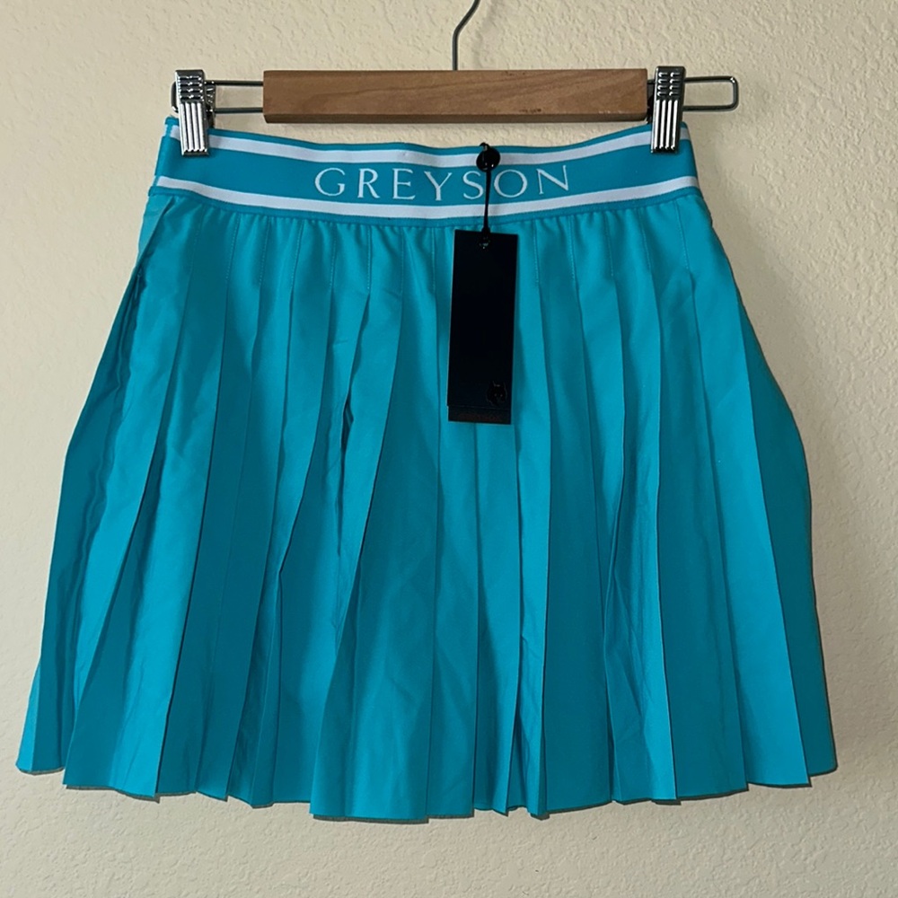 Greyson Women's Turquoise Blue Pleated Skirt Size Small